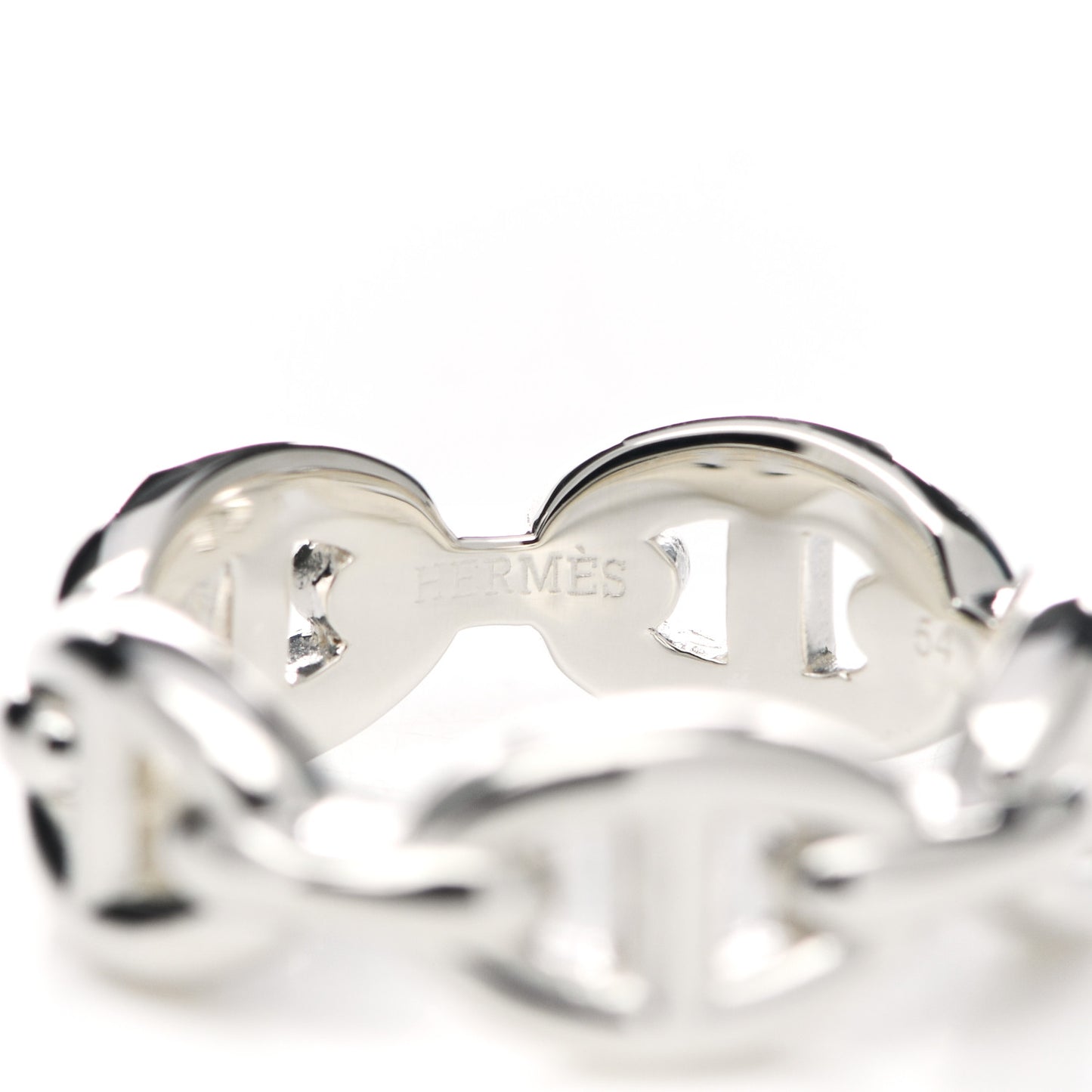 Sterling Silver PM Chaine d'Ancre Enchainee Band Ring 54 6.75