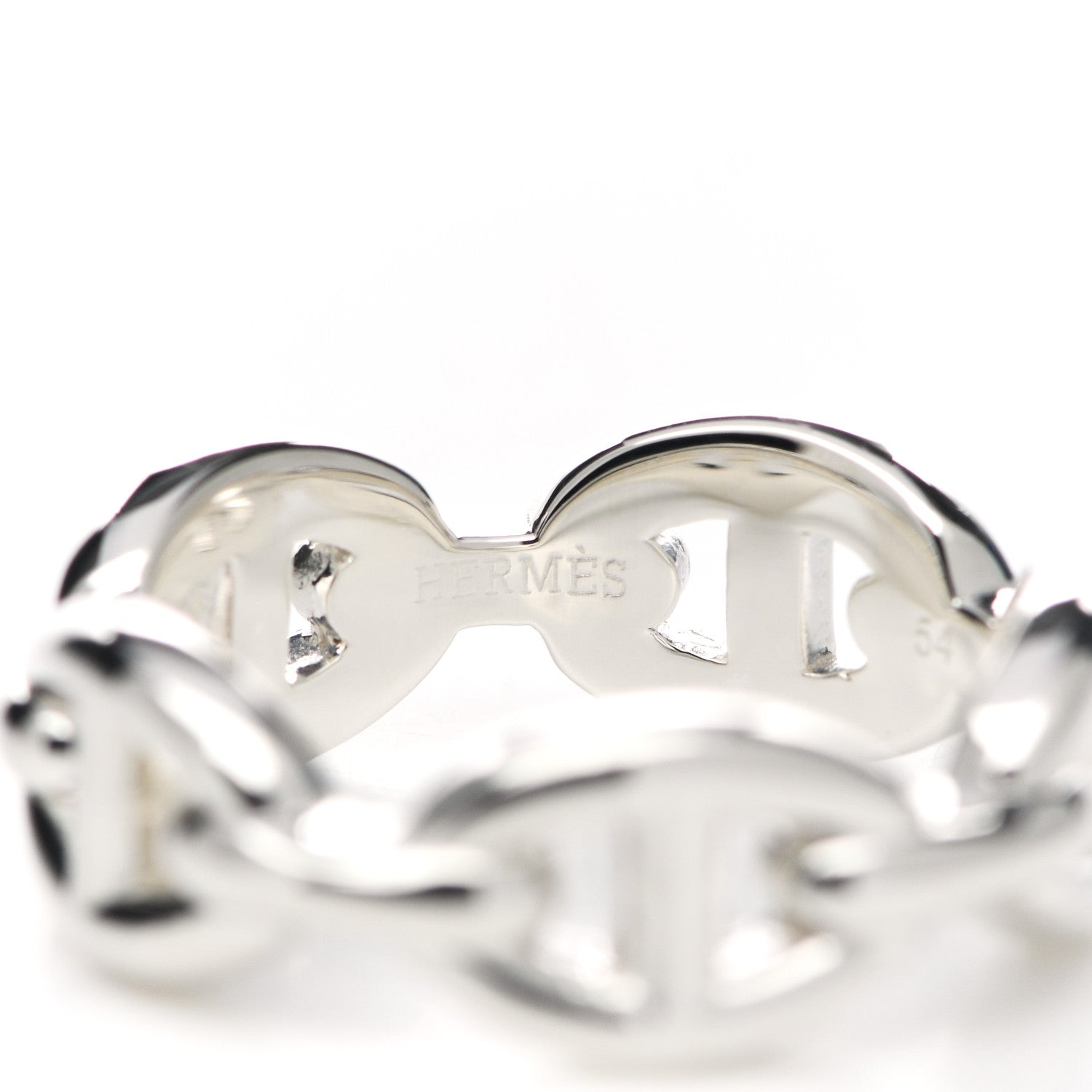 Hermes Sterling Silver PM Chaine d'Ancre Enchainee Band Ring 54 6.75 5 of 7