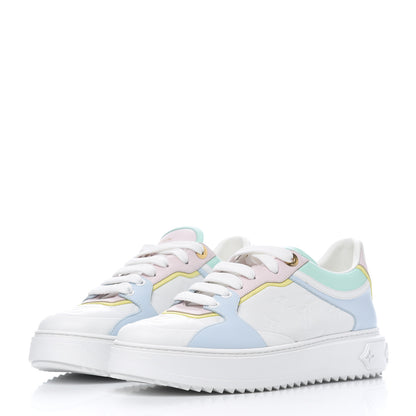 Louis Vuitton Monogram Embossed Lambskin Time Out Sneakers 40 Light Blue Pastel 3 of 9