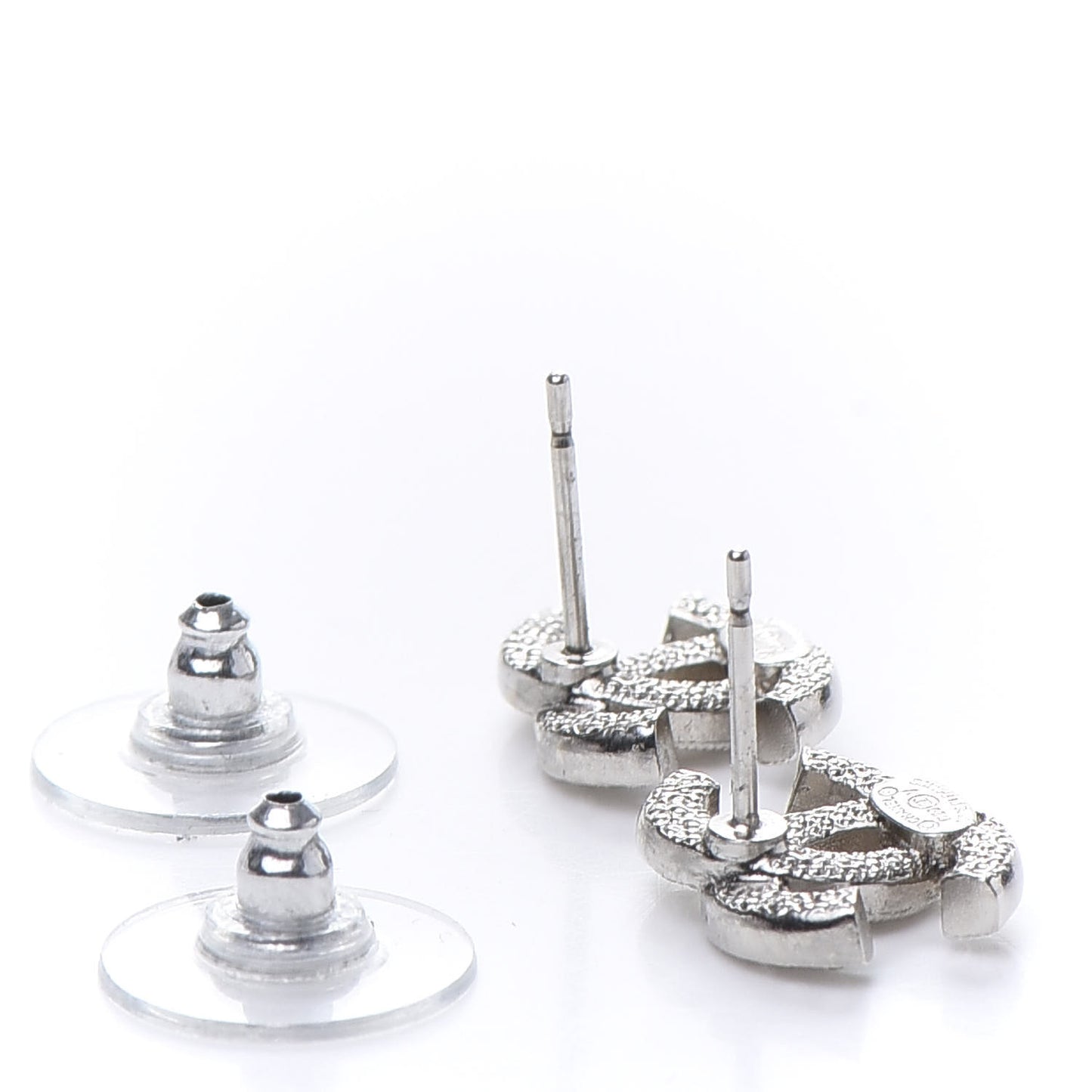 Crystal CC Earrings Silver