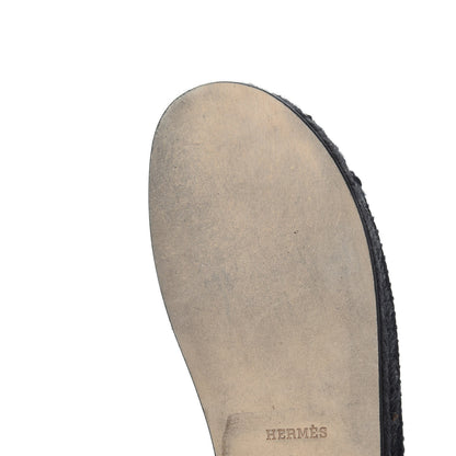 Hermes Calfskin Costanza Espadrilles 39 Black 13 of 17