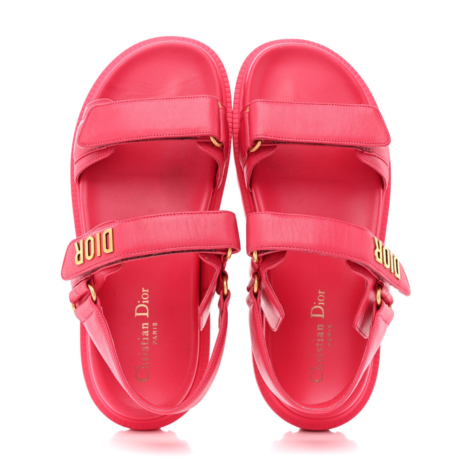 Christian Dior Lambskin Dioract Sandals 40 Raspberry 2 of 9