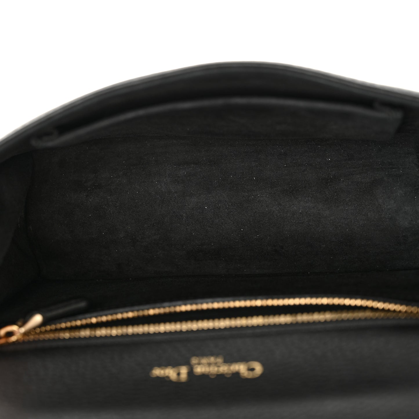 Grained Calfskin Small Diorama Flap Bag Black