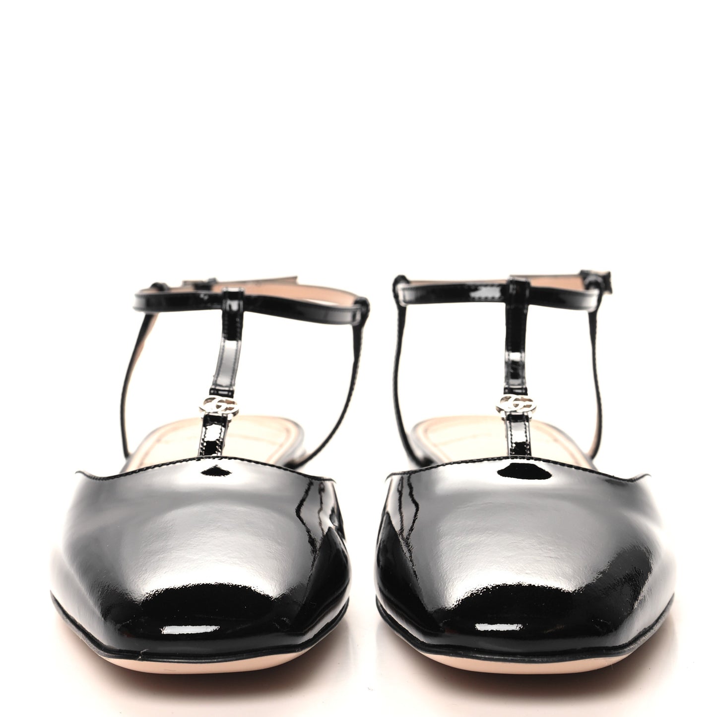 Vernice Crystal Double G Ballet Flat 40 Black