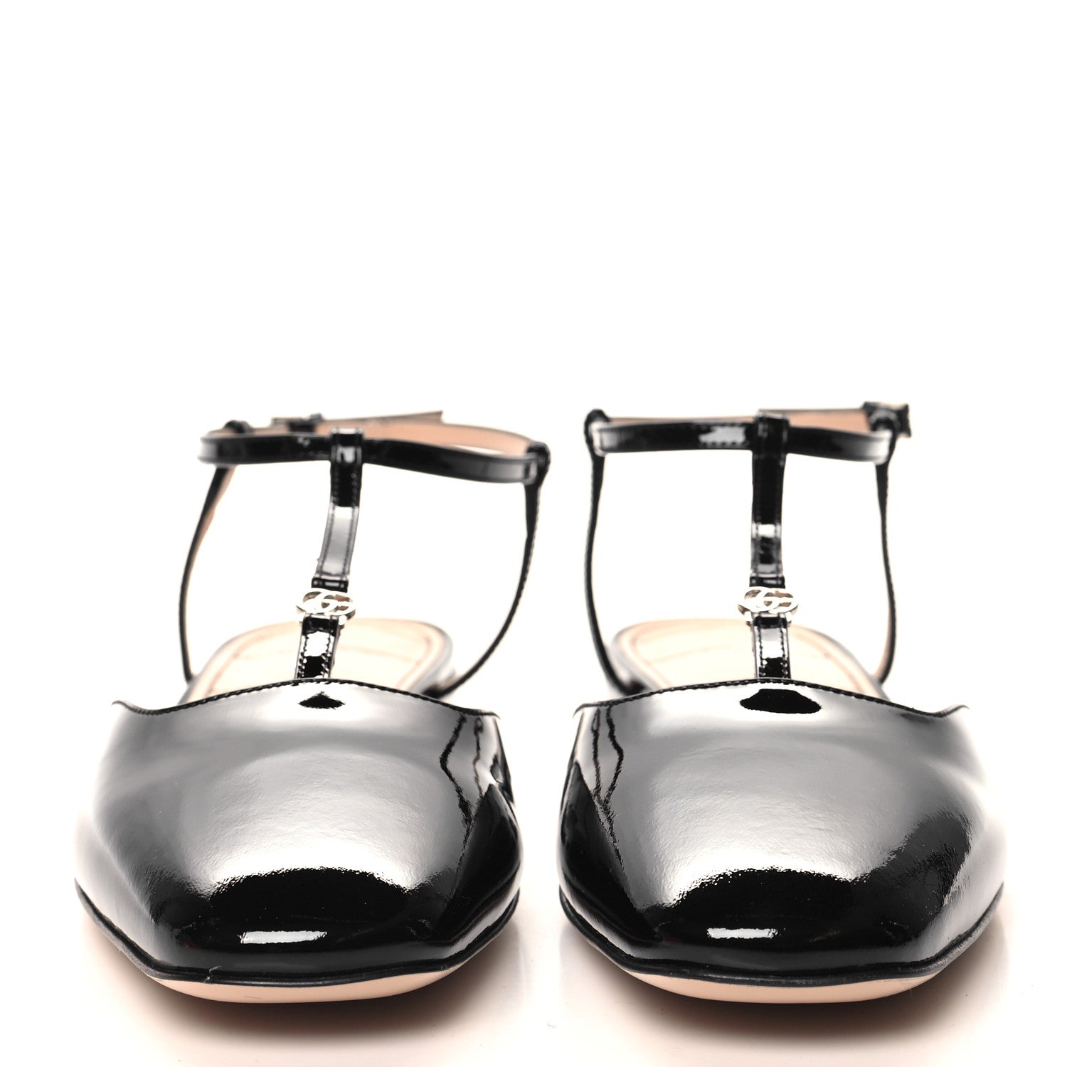 Gucci Vernice Crystal Double G Ballet Flat 40 Black 2 of 9