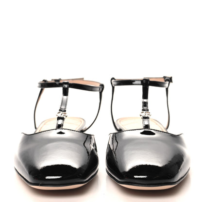 Gucci Vernice Crystal Double G Ballet Flat 40 Black 2 of 9