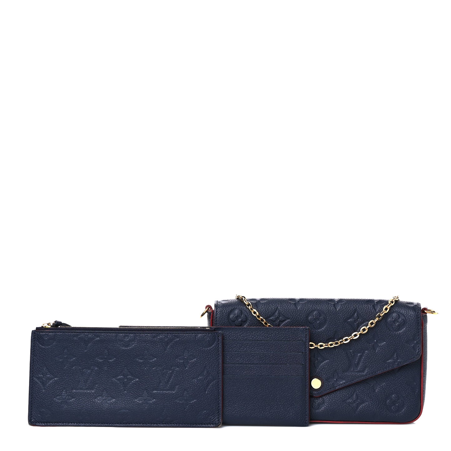 Empreinte Pochette Felicie Chain Wallet Marine Rouge