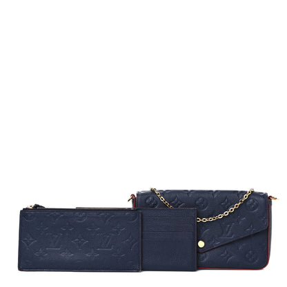 Louis Vuitton Empreinte Pochette Felicie Chain Wallet Marine Rouge 2 of 10