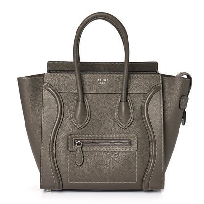Celine Drummed Calfskin Micro Luggage Souris 1 of 10