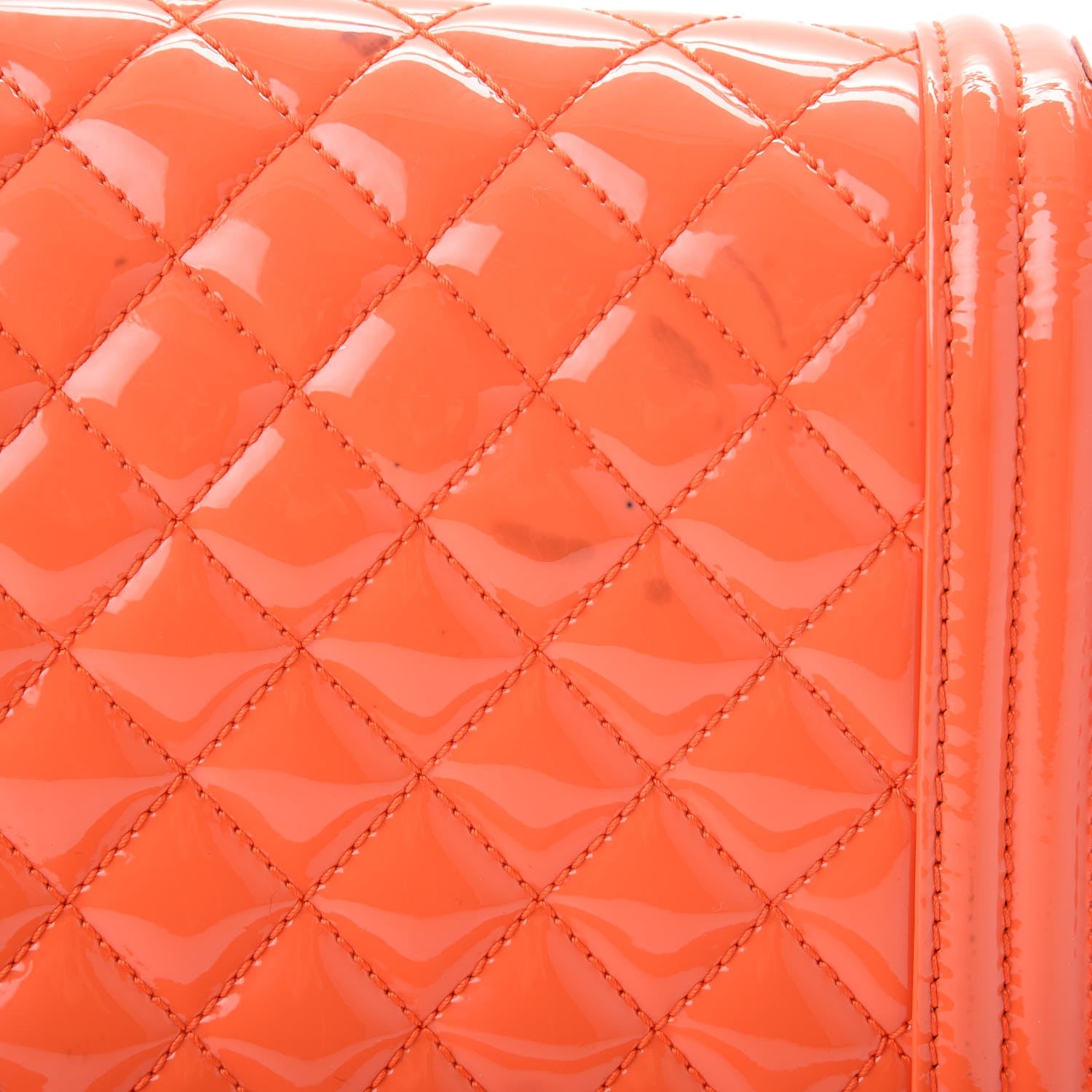 Chanel Patent Quilted Medium Plexiglass Boy Flap Orange 13 of 16