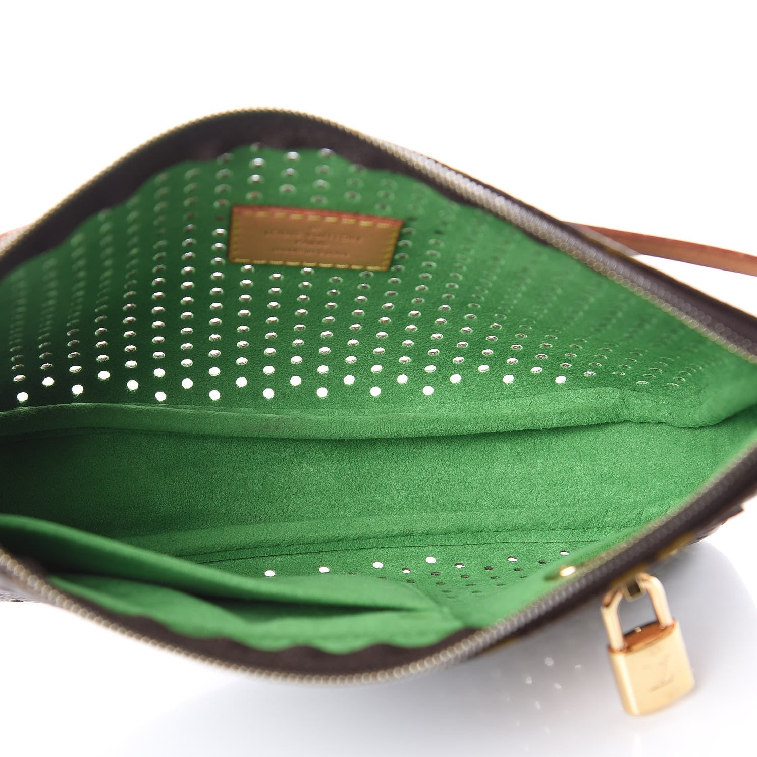 Louis Vuitton Monogram Perforated Pochette Accessories Bag Green 5 of 11