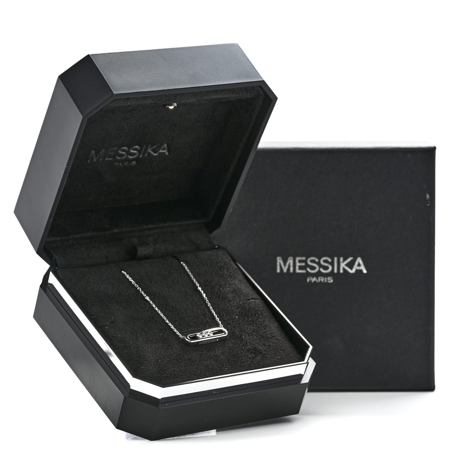 18K White Gold Diamond Baby Move Necklace