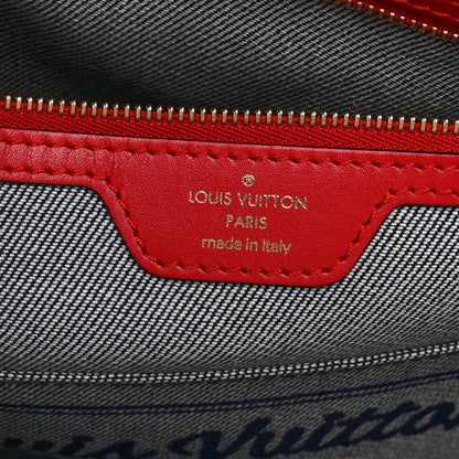 Louis Vuitton Denim Damier Monogram Onthego Blue Rouge 6 of 10