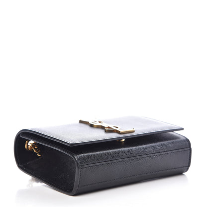 Saint Laurent Grain De Poudre Small Monogram Kate Satchel Black 4 of 14