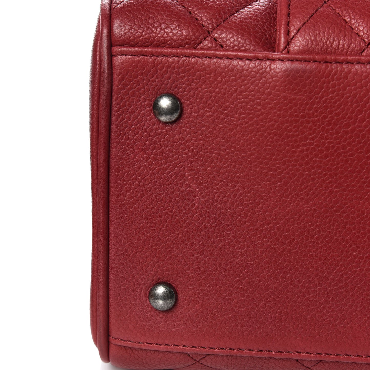 Caviar Quilted Large Casual Pocket Tote Red