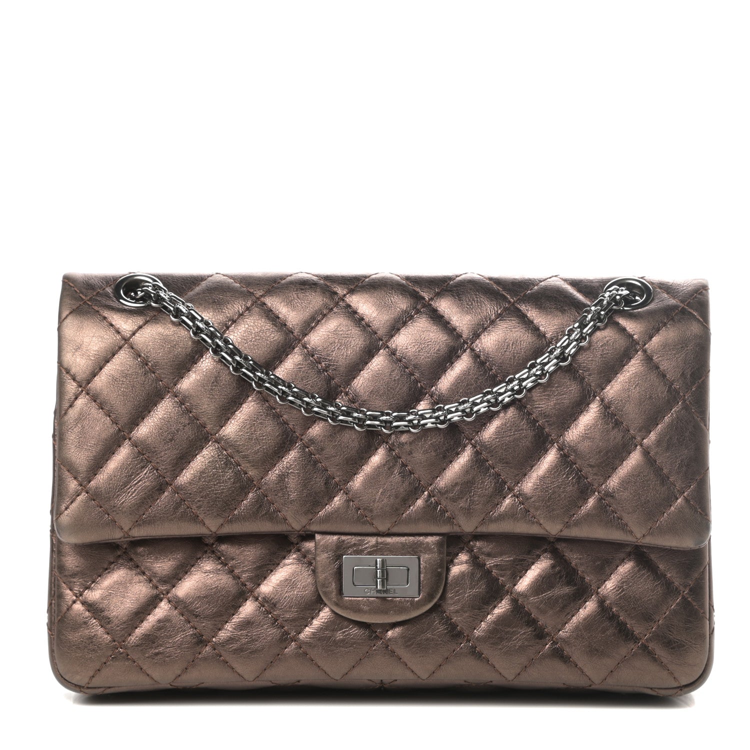 Chanel Metallic Aged Calfskin Quilted 2.55 Reissue 226 Flap Bronze 1 of 13