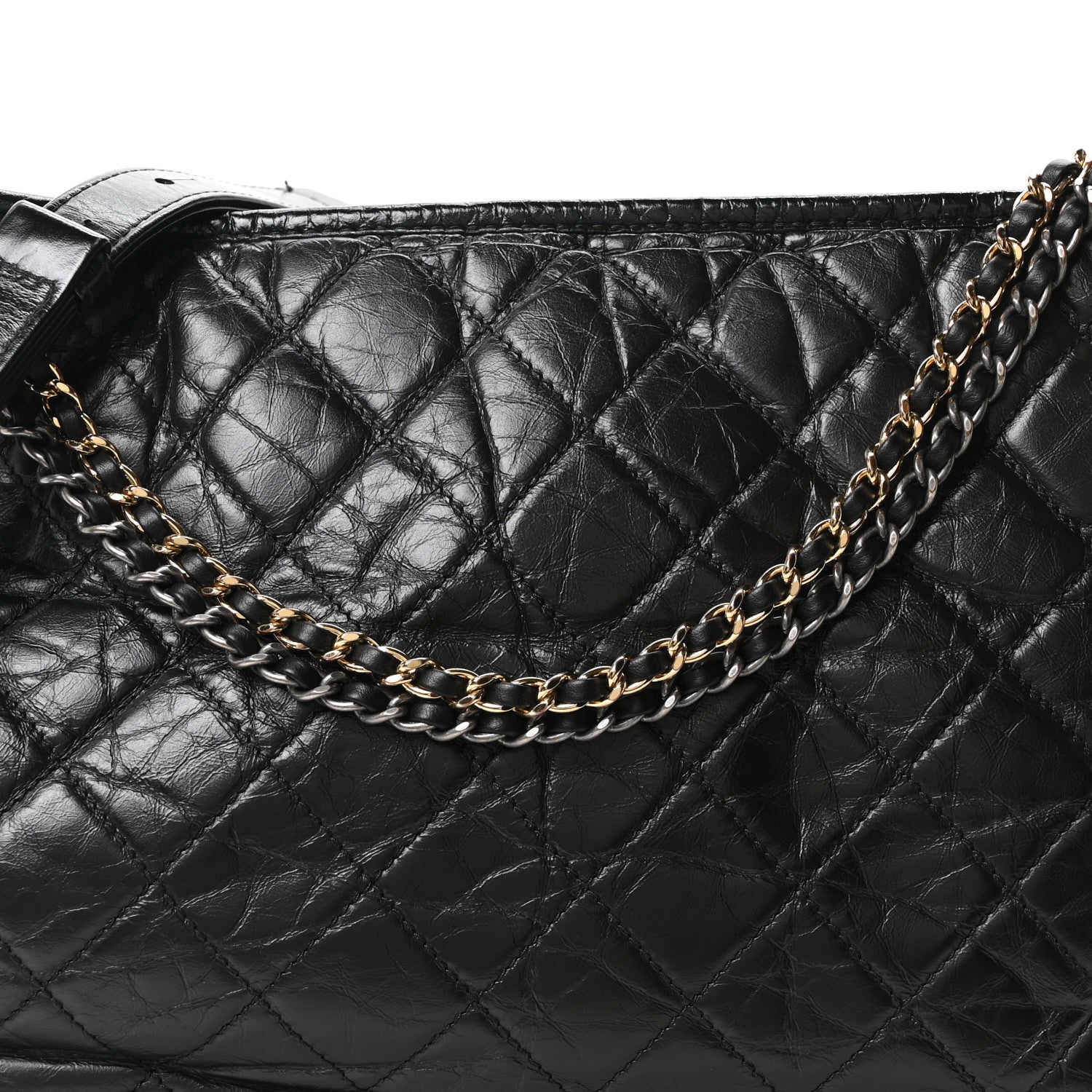 Chanel Aged Calfskin Quilted Large Gabrielle Hobo Black 8 of 10
