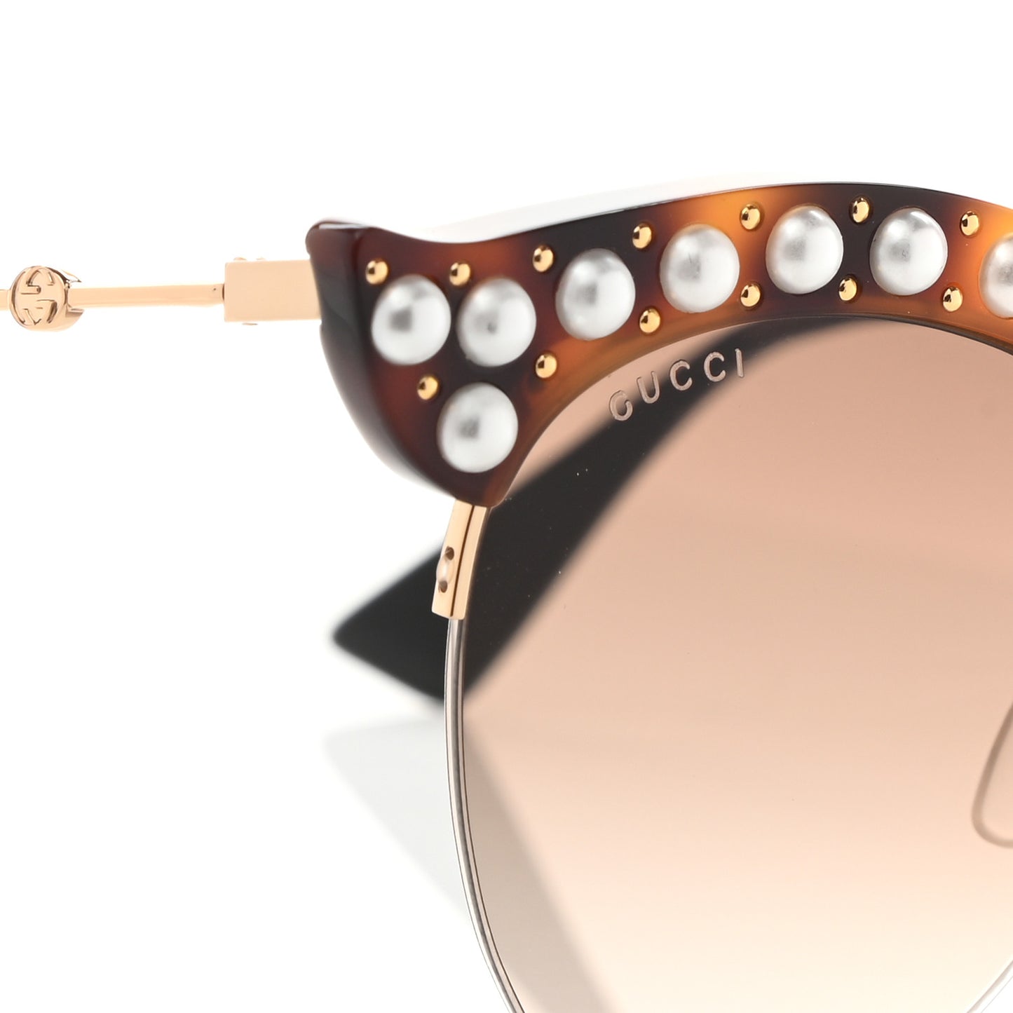 Pearl Cat Eye Sunglasses GG0212S Tortoise