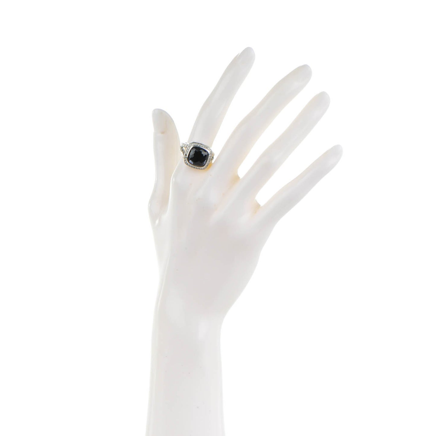Sterling Silver Diamond Black Orchid 11mm Albion Ring 53 6.5