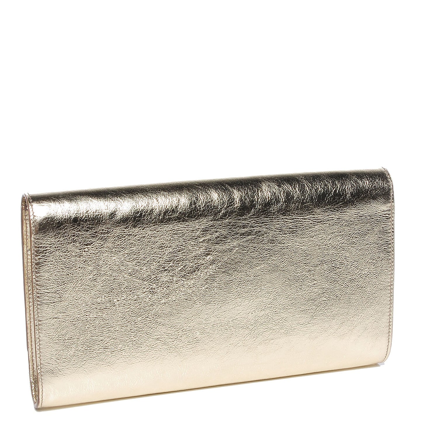 Metallic Leather Large Belle De Jour Clutch Gold