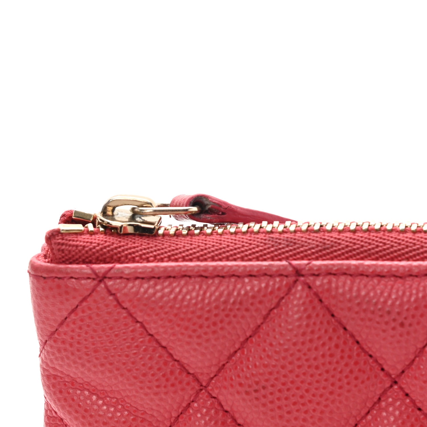 Chanel Caviar Quilted Small Cosmetic Case Dark Pink 11 of 12
