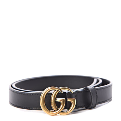 Gucci Calfskin Double G 20mm Belt 75 30 Black 1 of 6