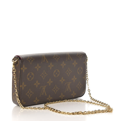Louis Vuitton Monogram Pochette Felicie Chain Wallet Fuchsia 3 of 11