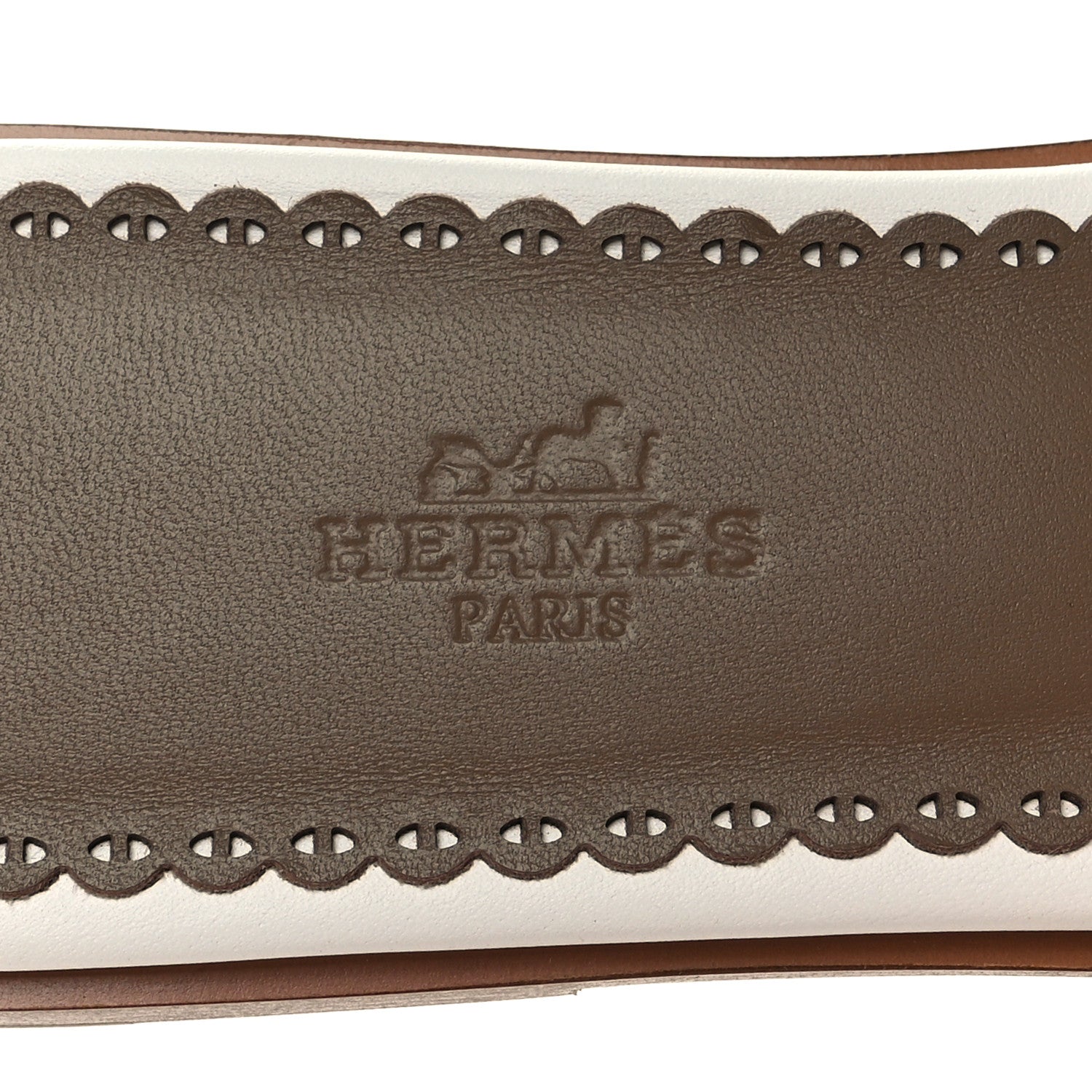 Hermes Calfskin Chaine d'Ancre Gaelle Sandals 39.5 White 8 of 8