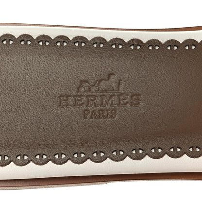 Hermes Calfskin Chaine d'Ancre Gaelle Sandals 39.5 White 8 of 8