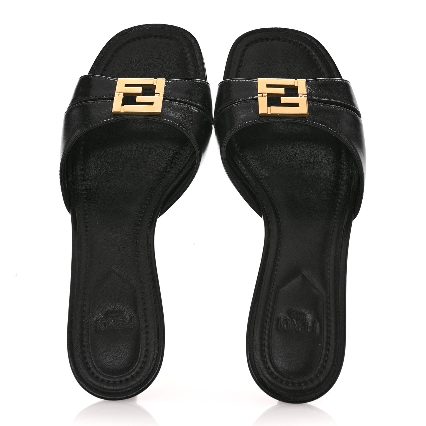 Vitello Cuoio FFold Sandals 38 Black