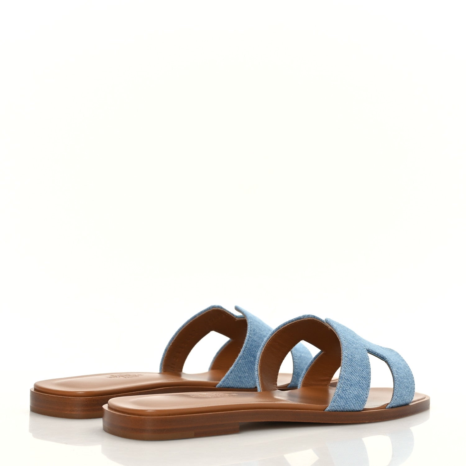 Hermes Denim Canvas Oran Sandals 35.5 Bleu Clair 4 of 9