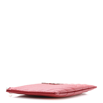 Saint Laurent Grain De Poudre Chevron Monogram Bill Pouch Rouge Eros 4 of 8