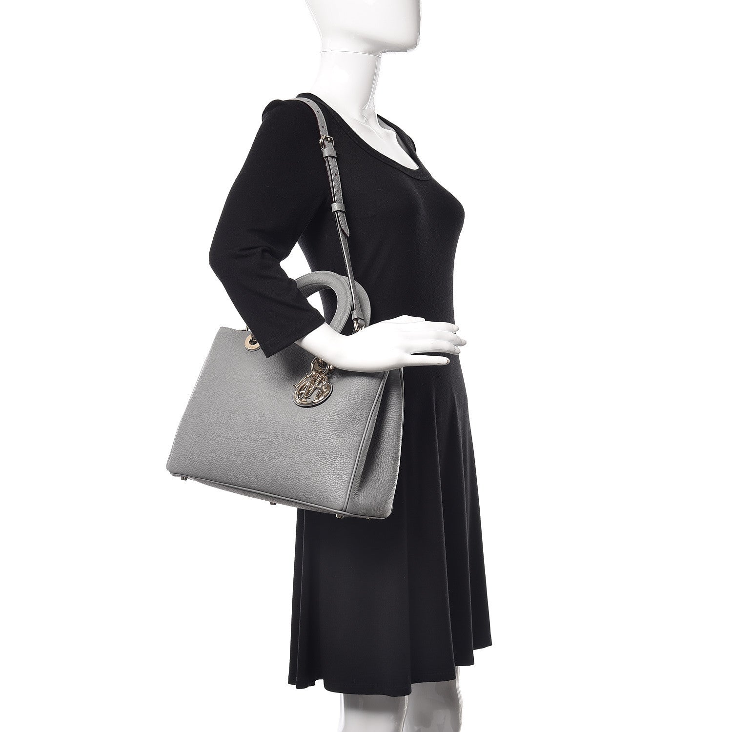 Christian Dior Bullcalf Medium Diorissimo Tote Gris 2 of 12