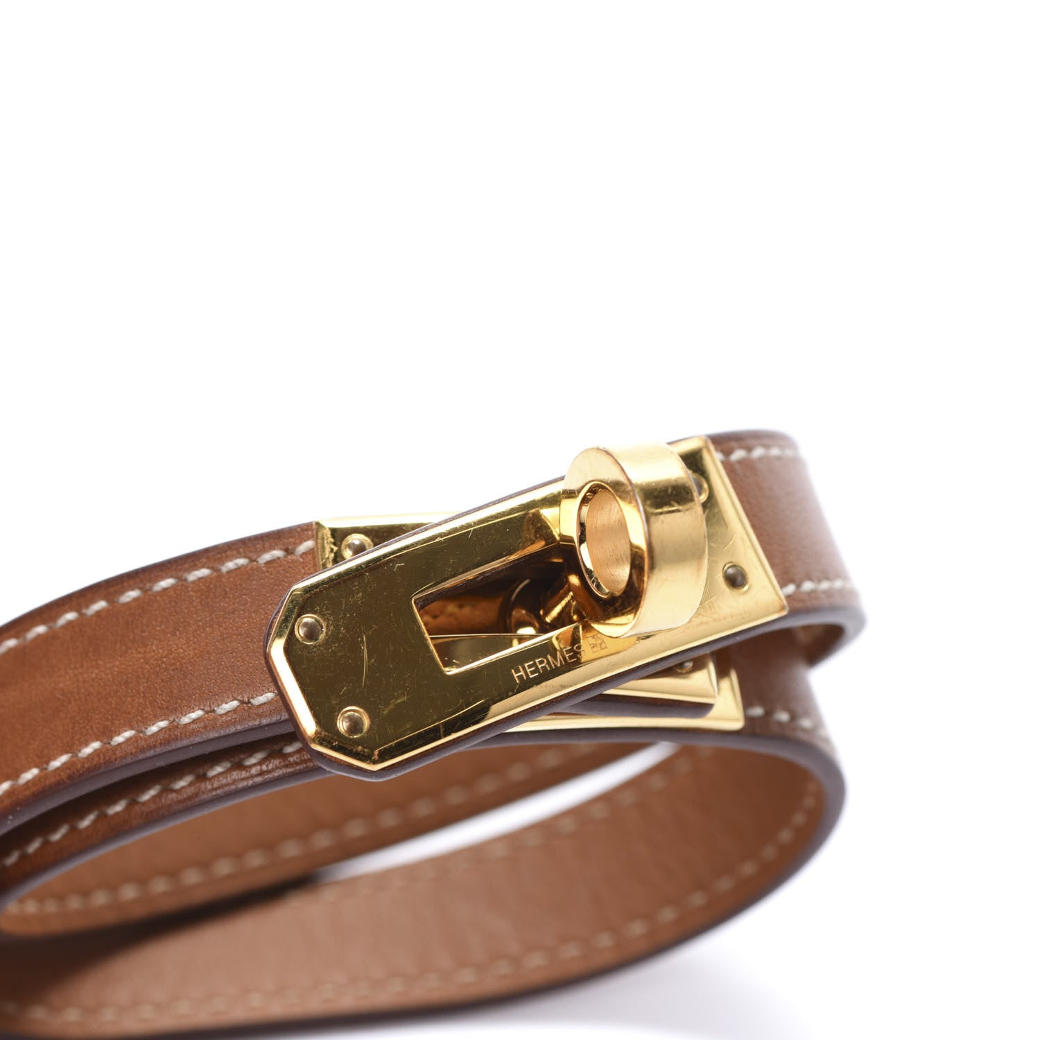 Hermes Barenia Kelly Double Tour Bracelet S Fauve 3 of 7