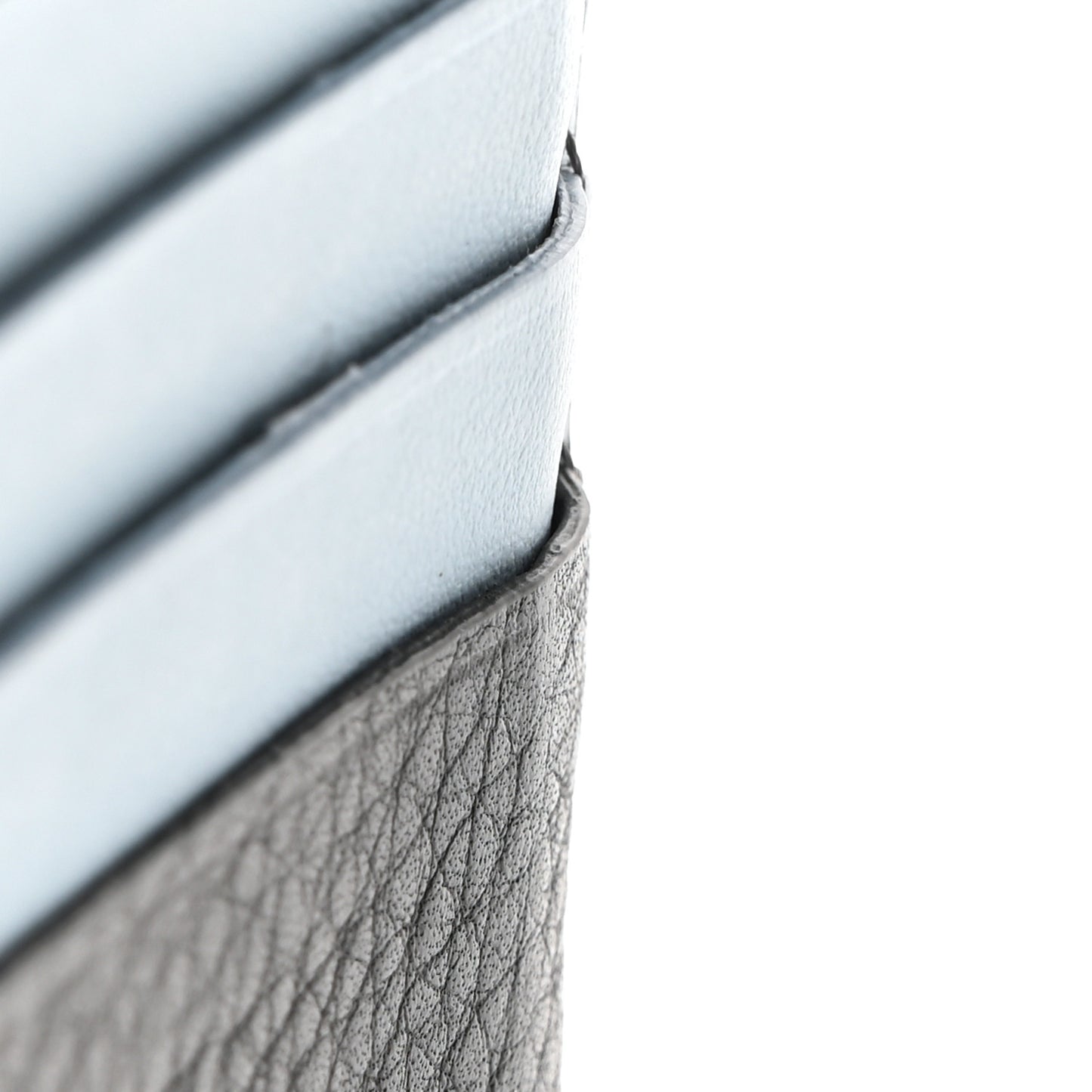 Grained Calfskin Two Tone Somerset Coin Case Card Holder Charcoal Grey