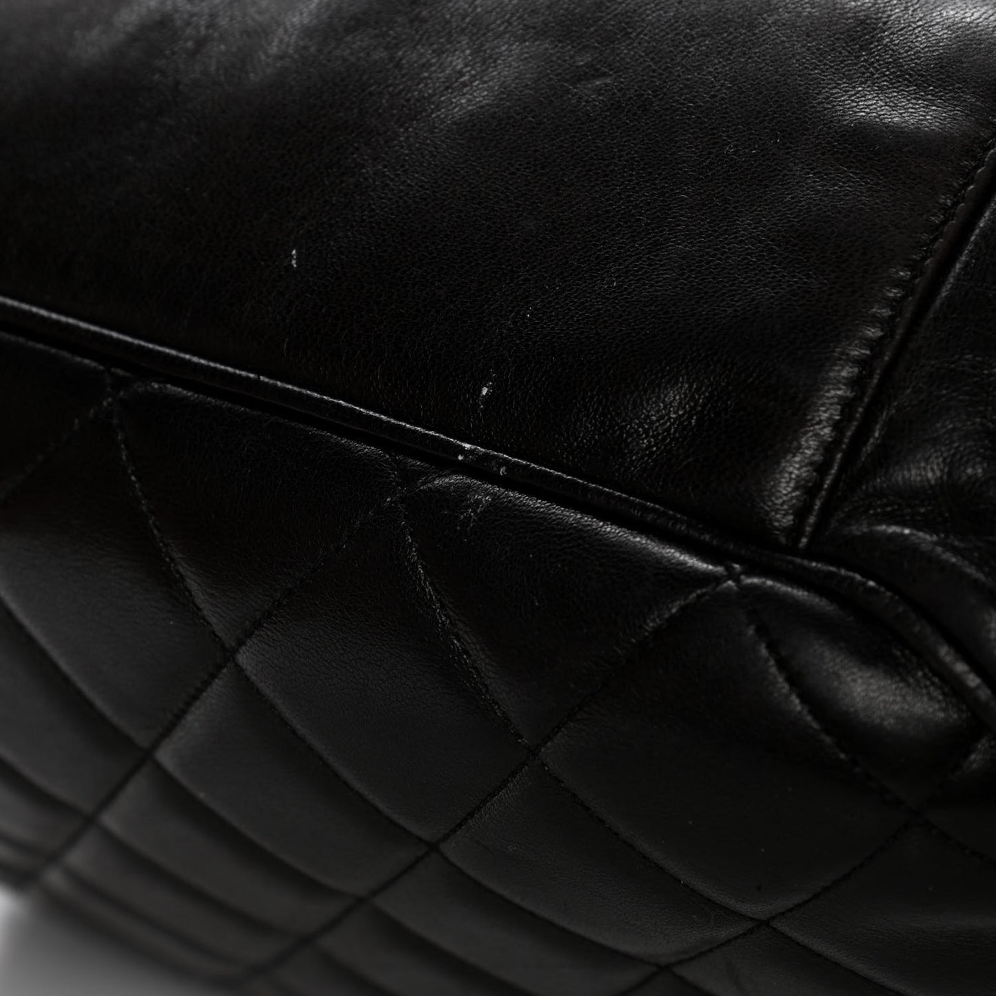 Lambskin Quilted CC Flap Shoulder Bag Black