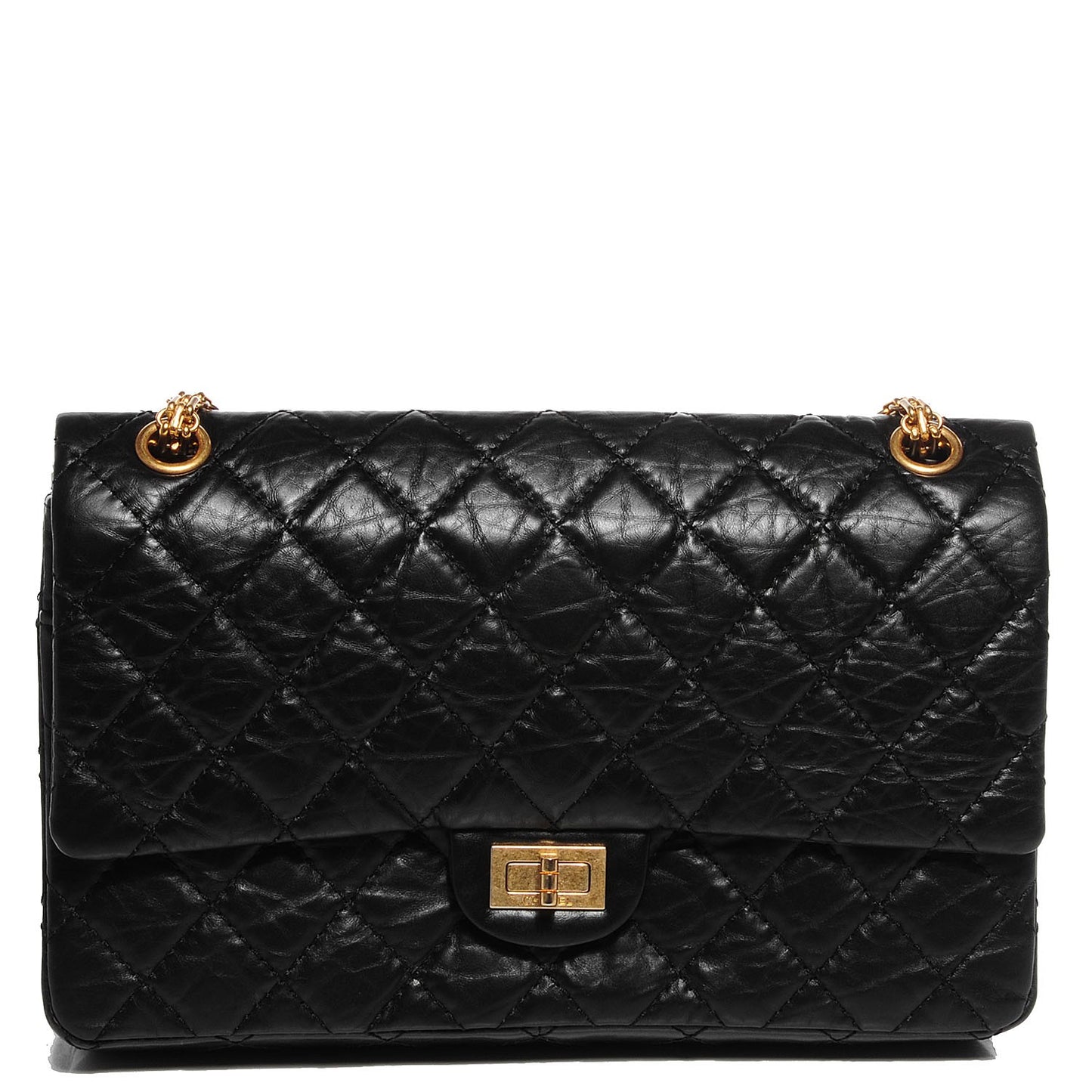 Aged Calfskin Quilted 2.55 Reissue 226 Flap Black