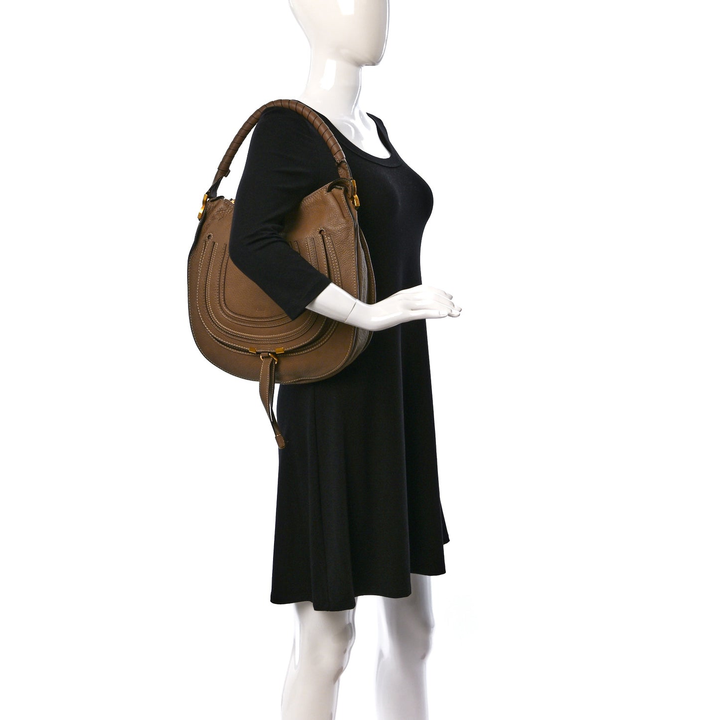 Calfskin Medium Marcie Hobo Nut