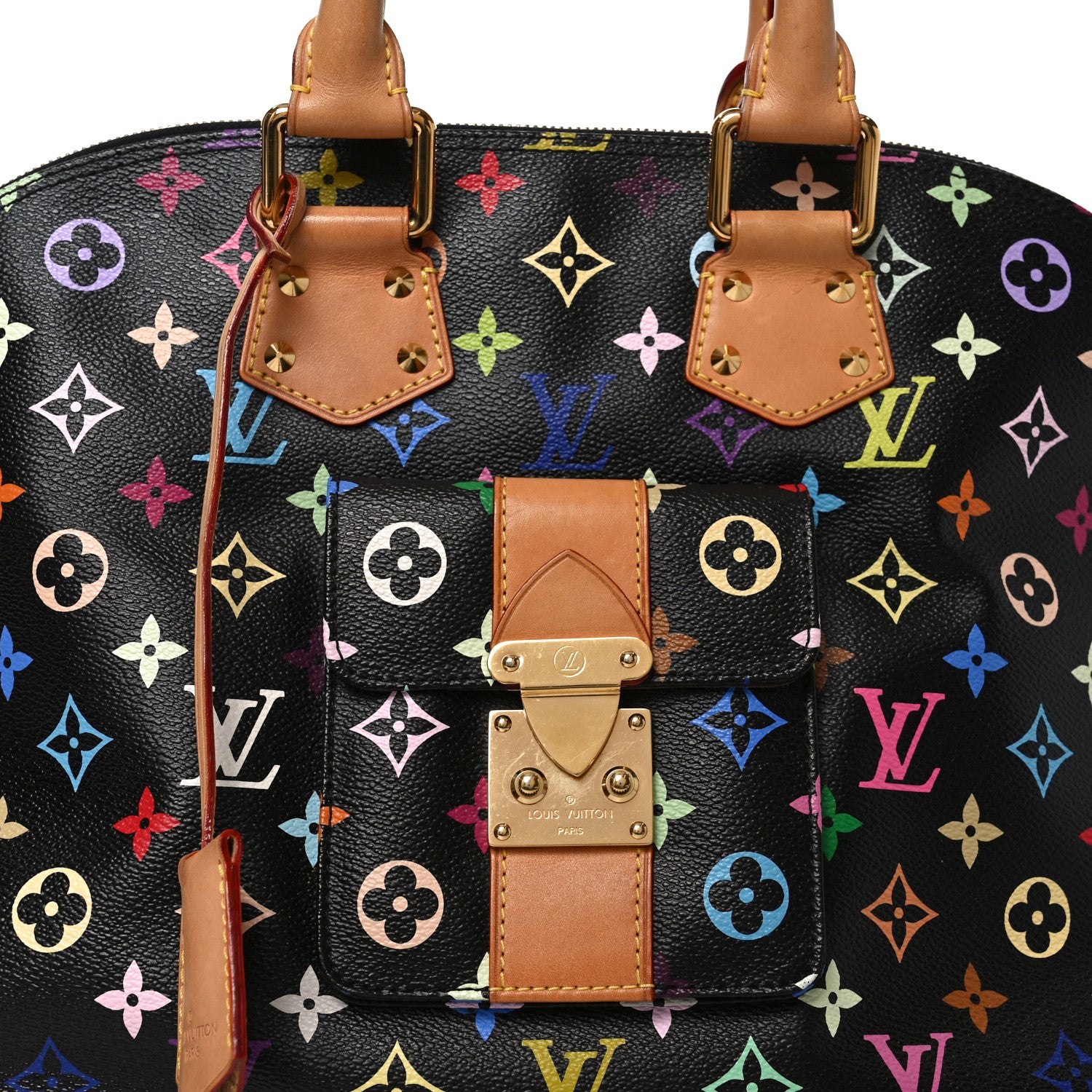 Louis Vuitton Monogram Multicolor Alma GM Black 7 of 9