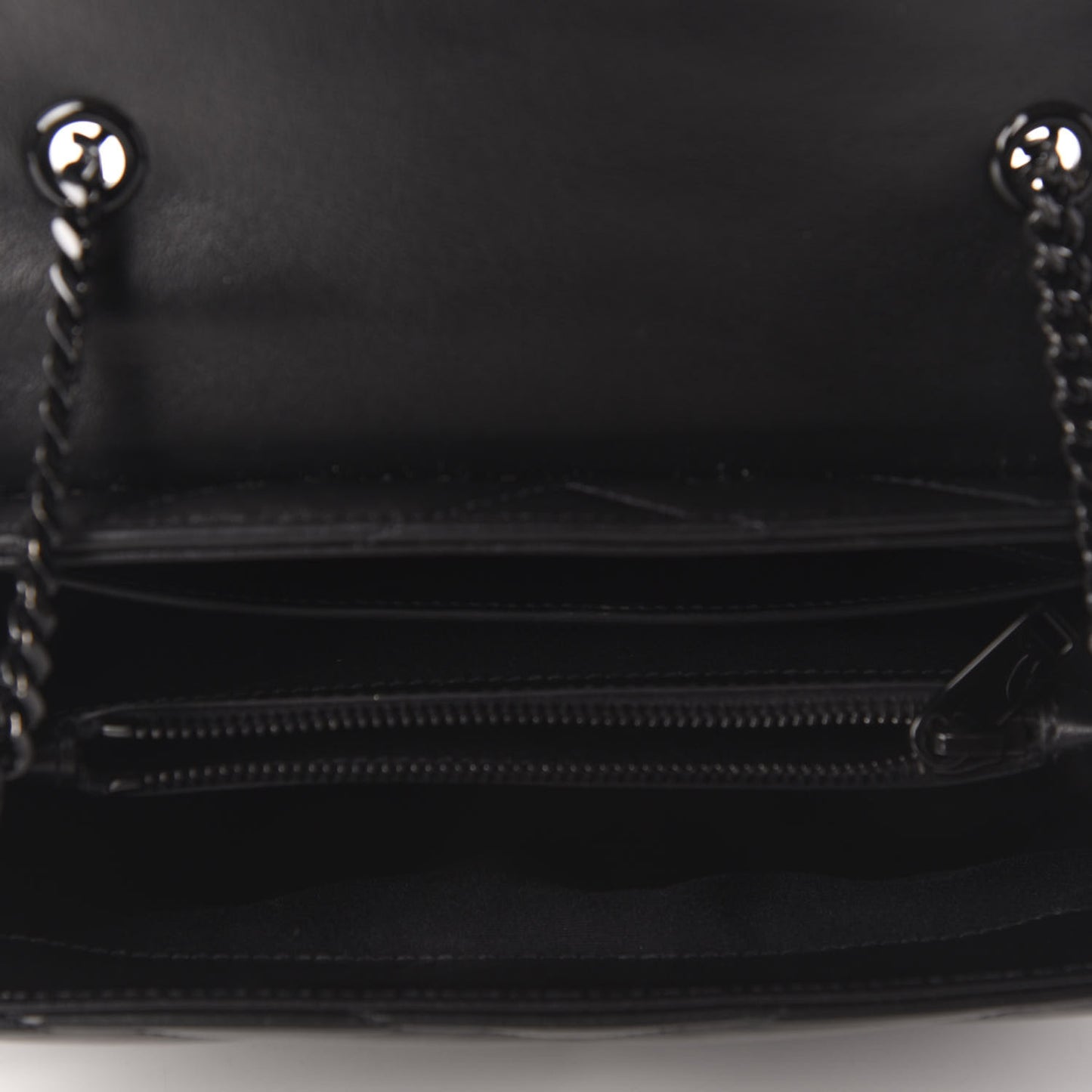 Calfskin Y Quilted Monogram Small Loulou Chain Satchel Black