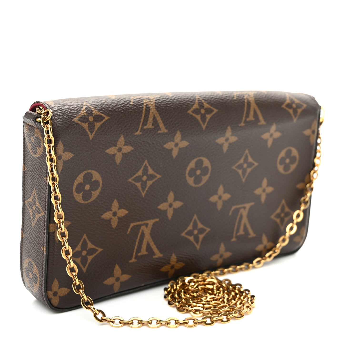 Monogram Pochette Felicie Chain Wallet Fuchsia