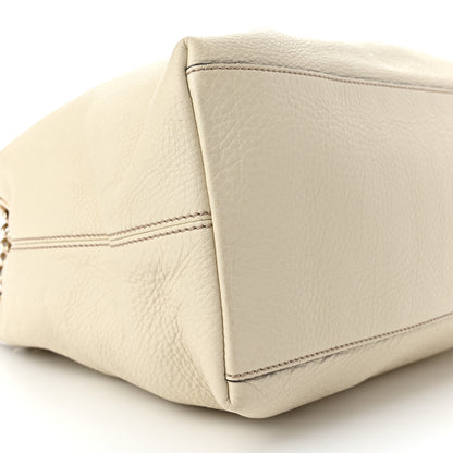 Gucci Pebbled Calfskin Medium Soho Chain Shoulder Bag Off White 8 of 9