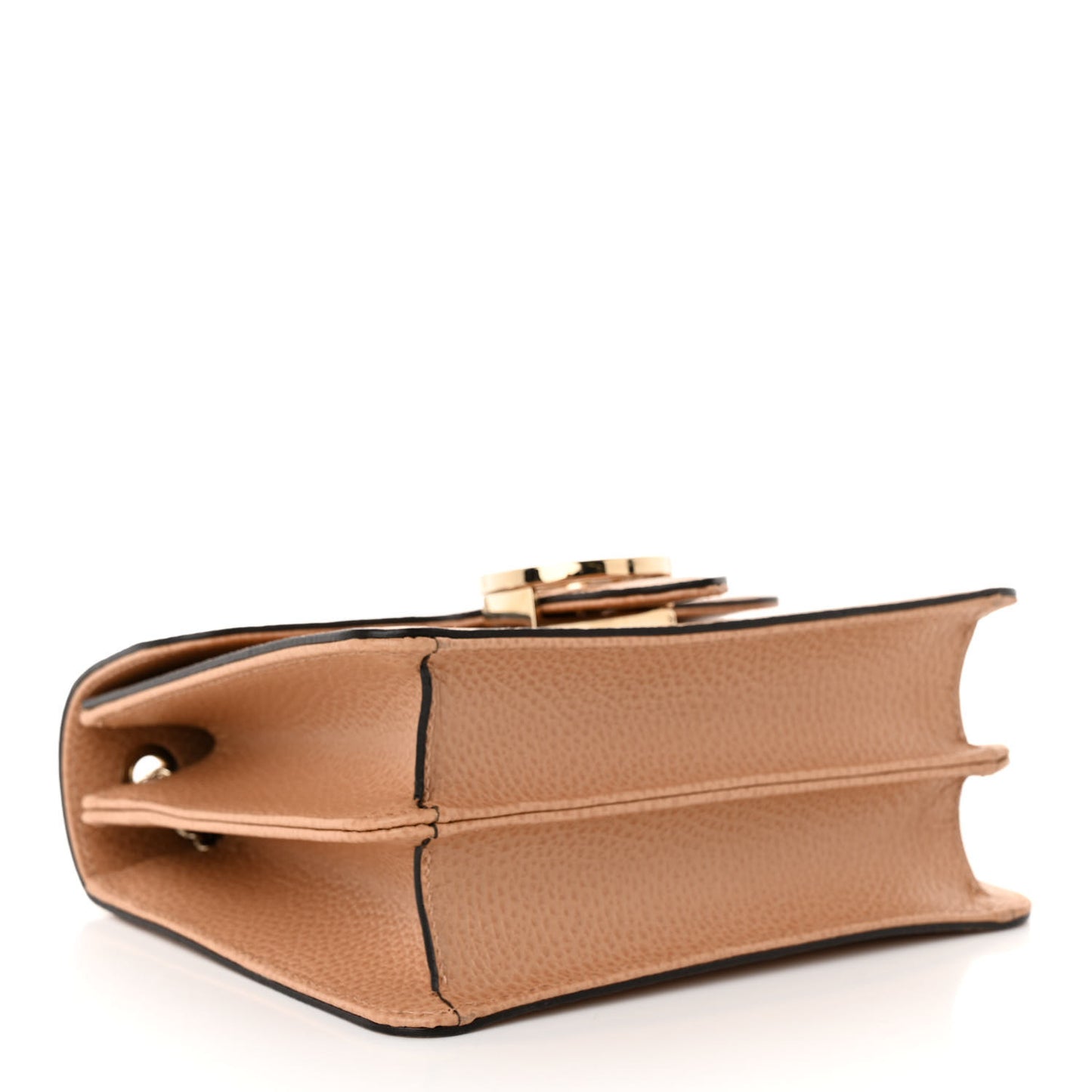 Dollar Calfskin Small Interlocking G Shoulder Bag Camelia