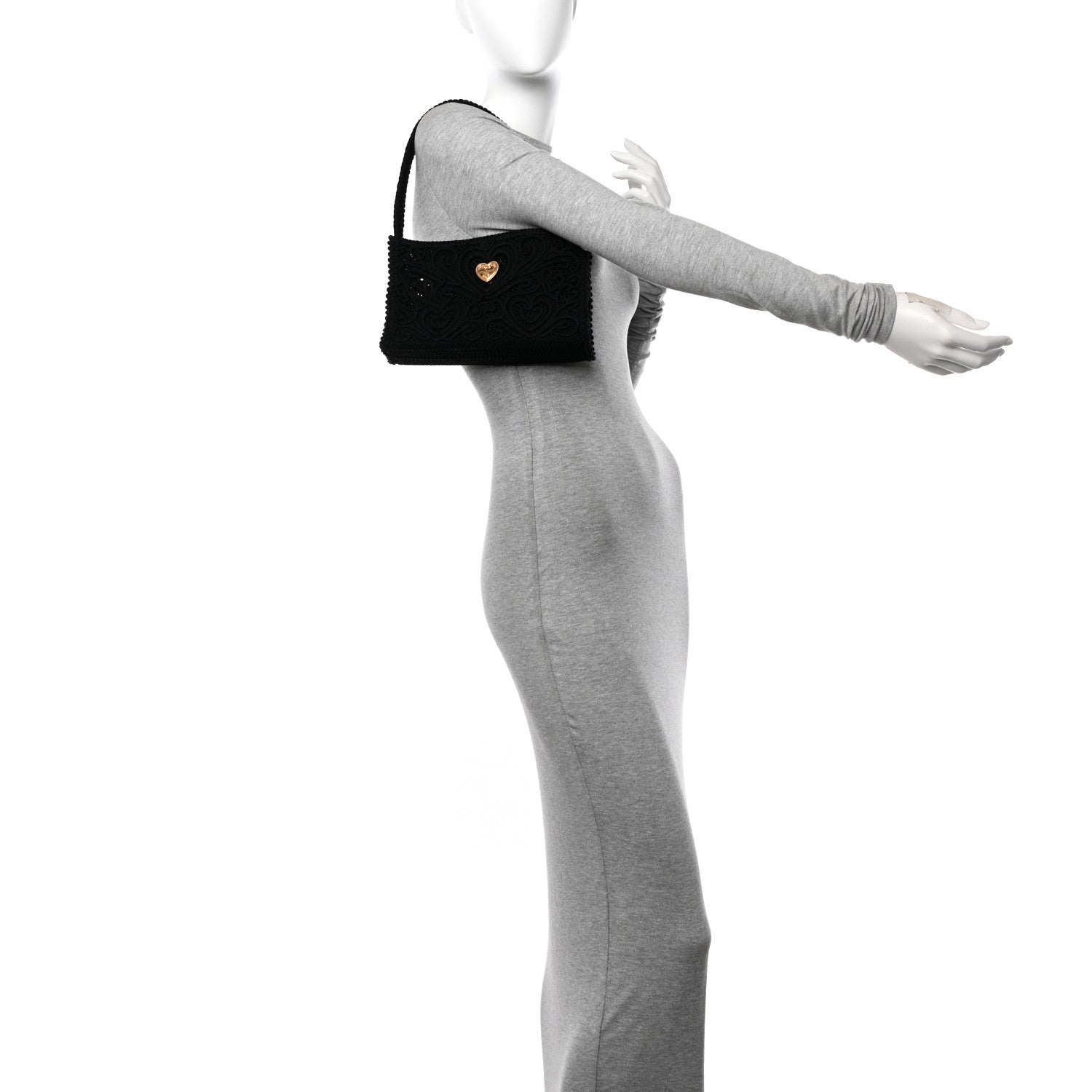 Dolce & Gabbana DOLCE GABBANA Cordonetto Lace Shoulder Bag Black 2 of 10