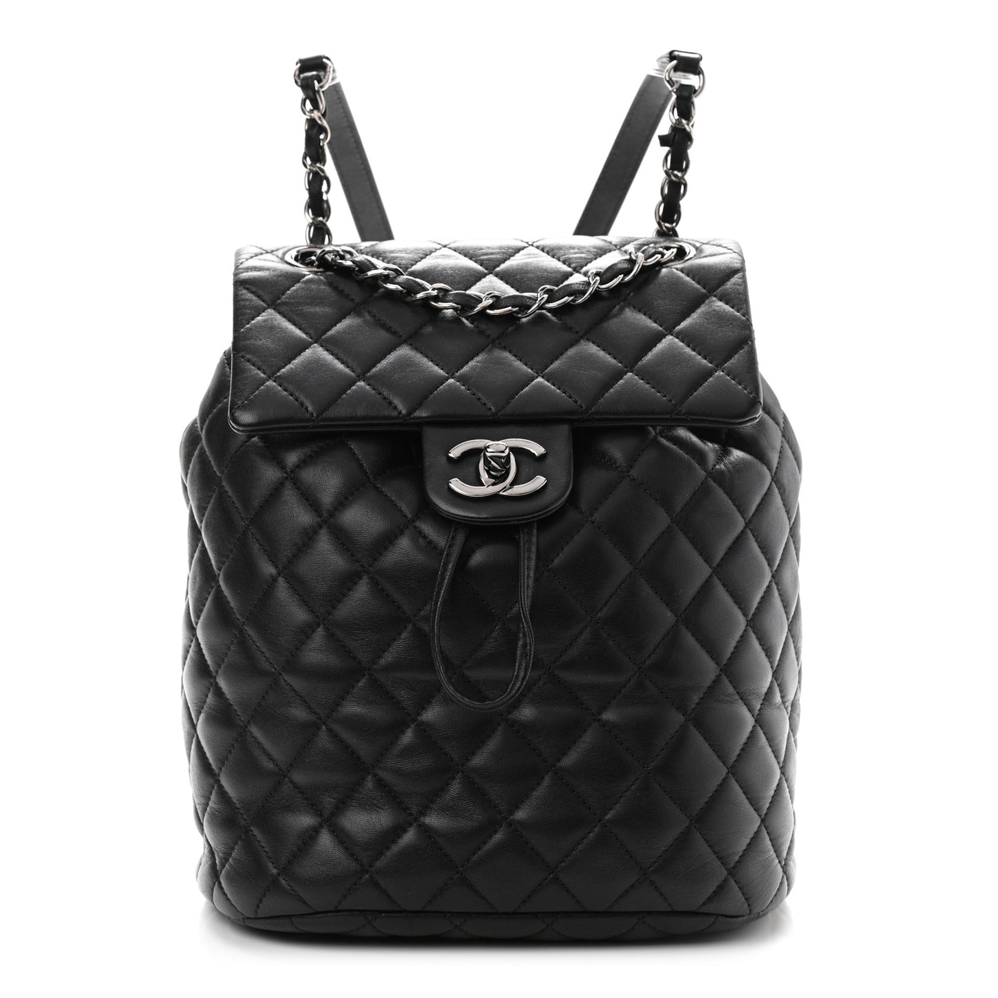 Lambskin Quilted Small Urban Spirit Backpack Black