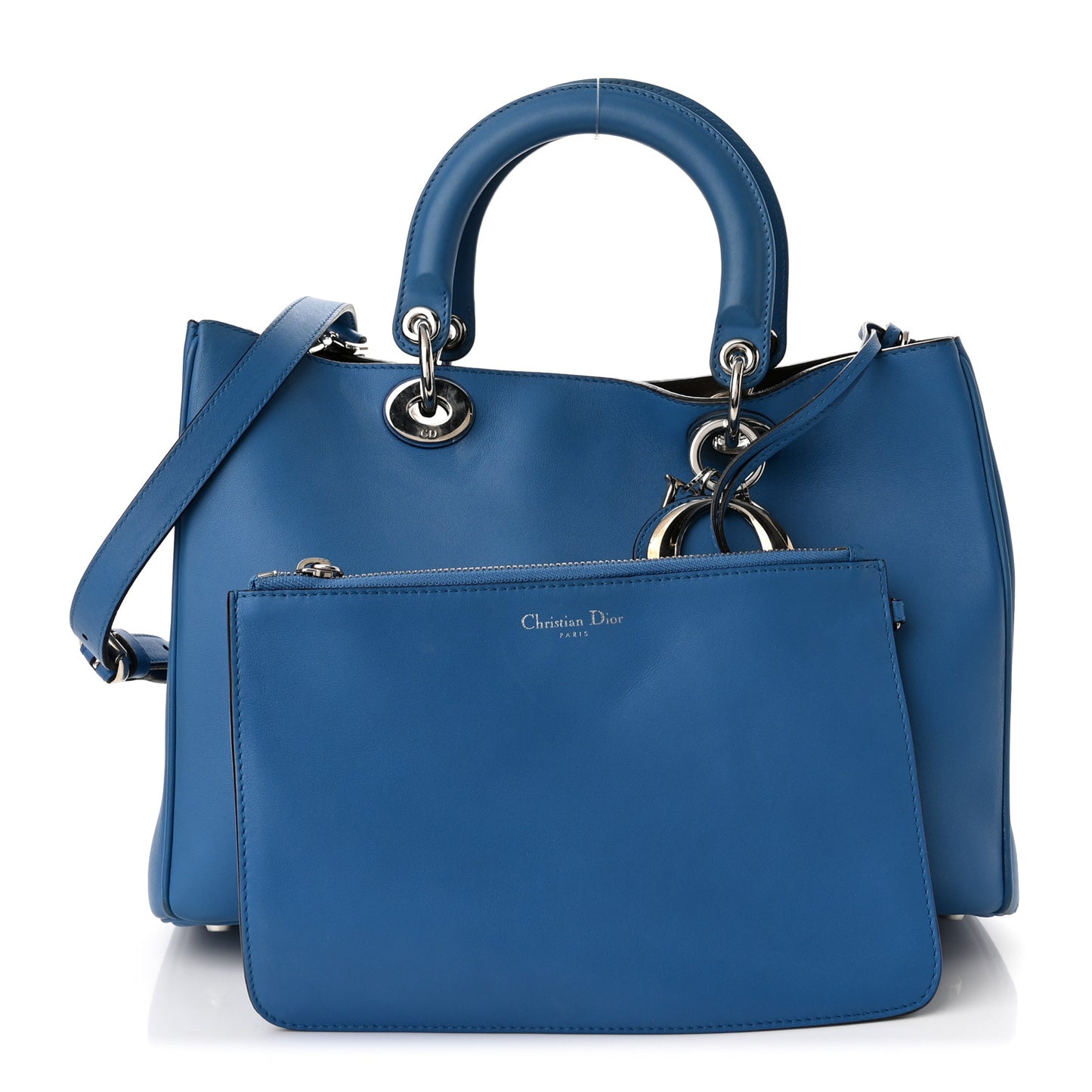 Smooth Calfskin Medium Diorissimo Tote Blue