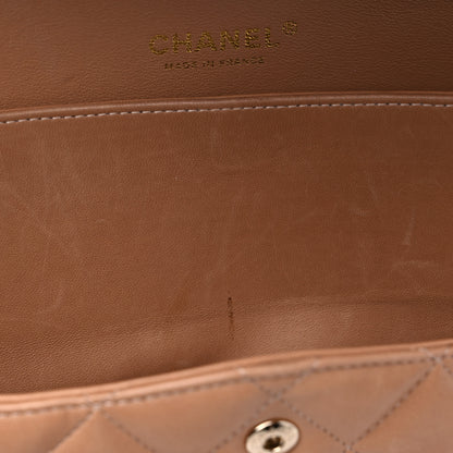 Chanel Lambskin Quilted Jumbo Double Flap Dark Beige 16 of 18