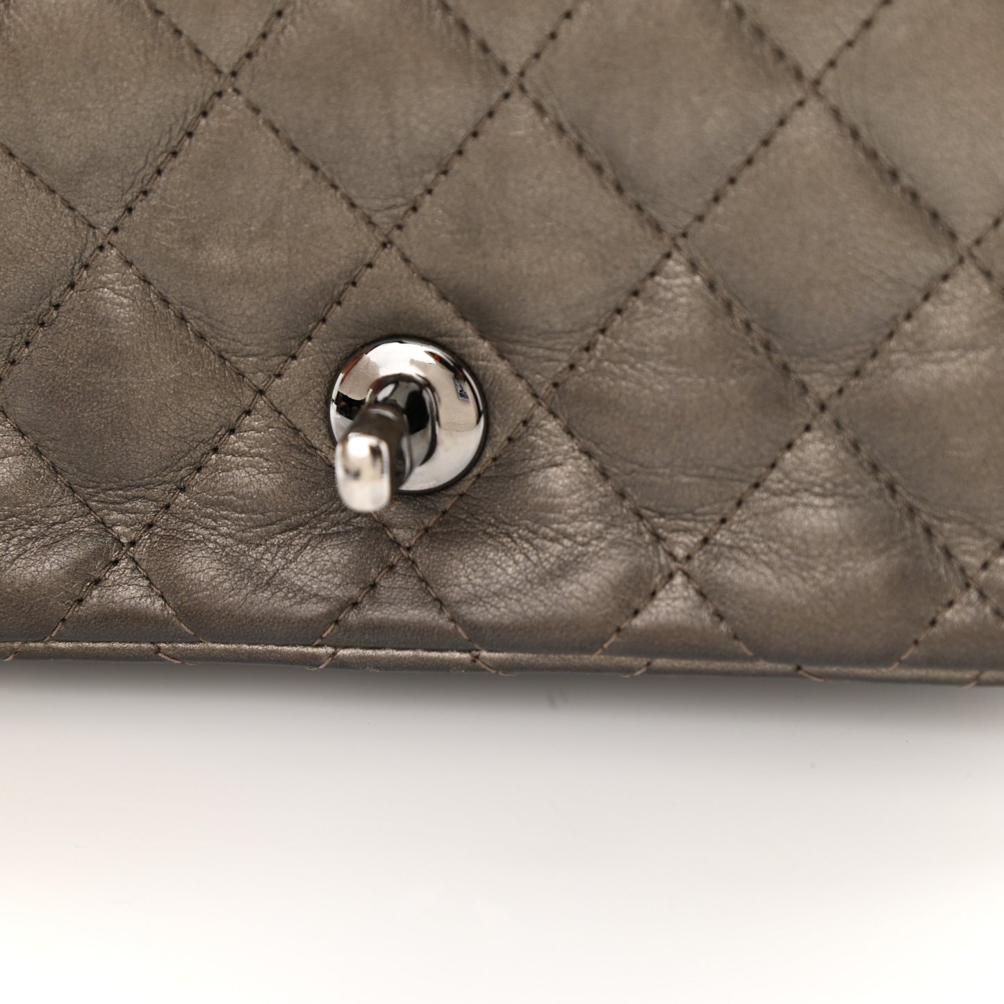 Lambskin Quilted Extra Mini Rectangular Flap Dark Charcoal