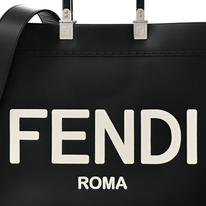 Fendi Vitello King Plexiglass Medium Fendi Sunshine Shopper Tote Black White 8 of 11