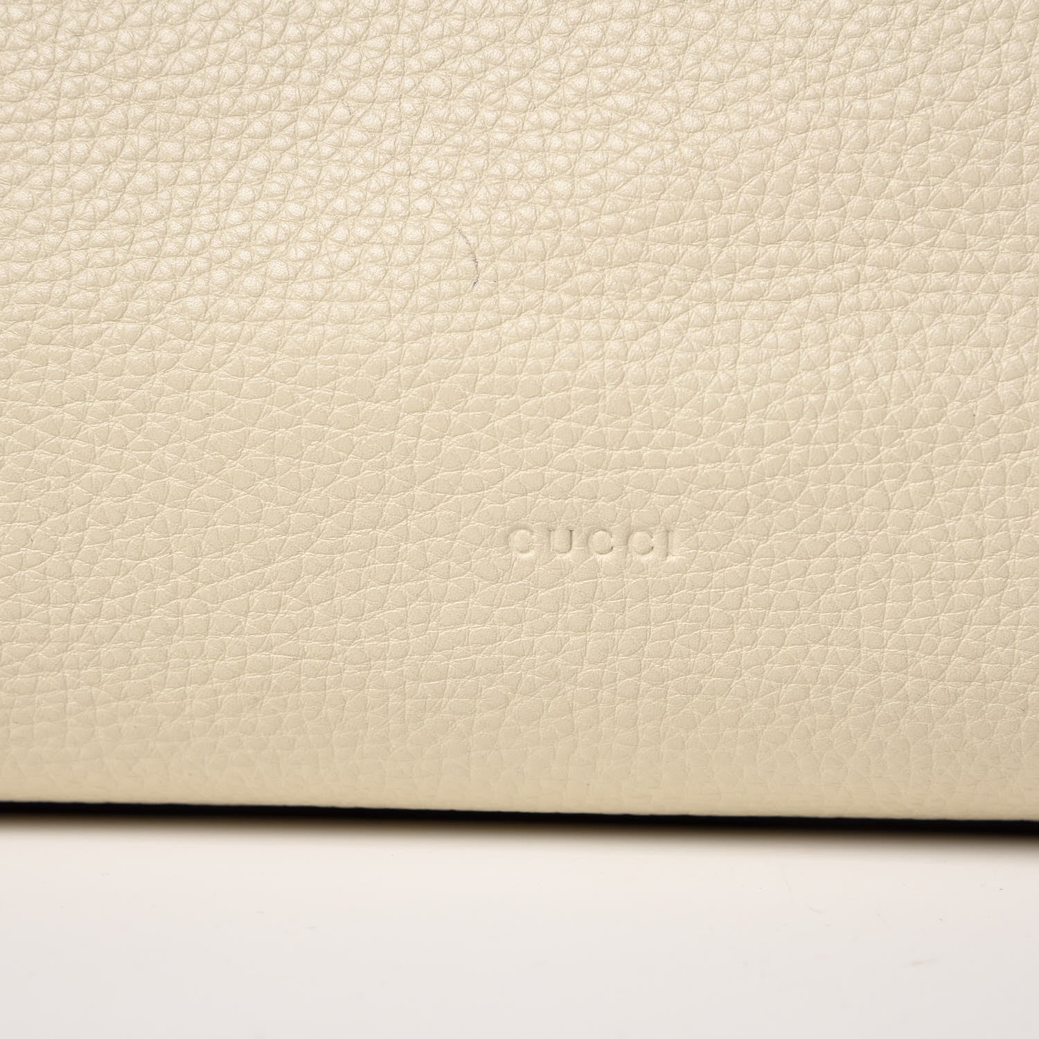 Gucci Pebbled Calfskin Bamboo Tote Off White 10 of 16